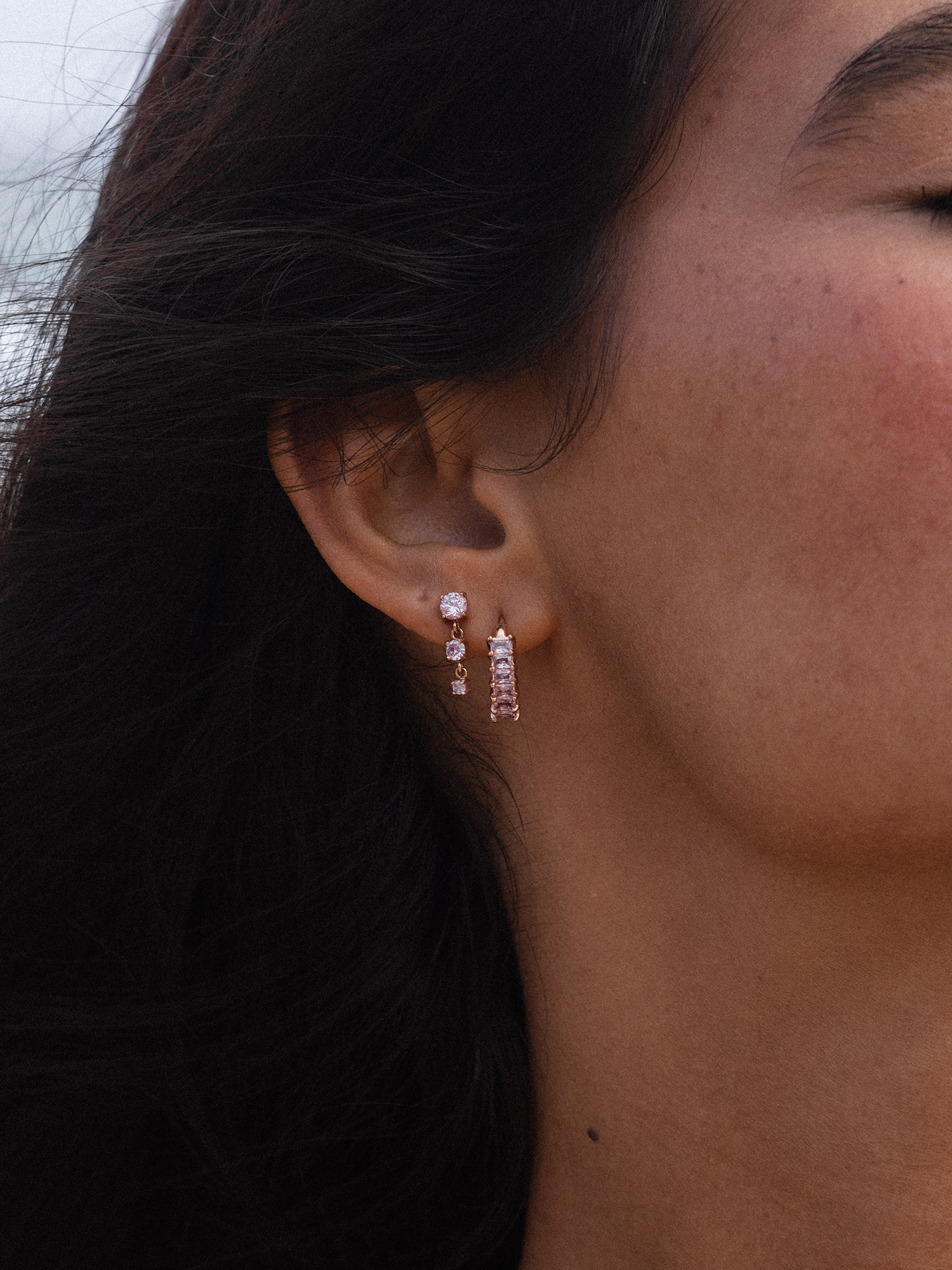 purelei-blush-glow-ohrring-set-pink-zirkonia-creolen-stecker-edelstahl image 7