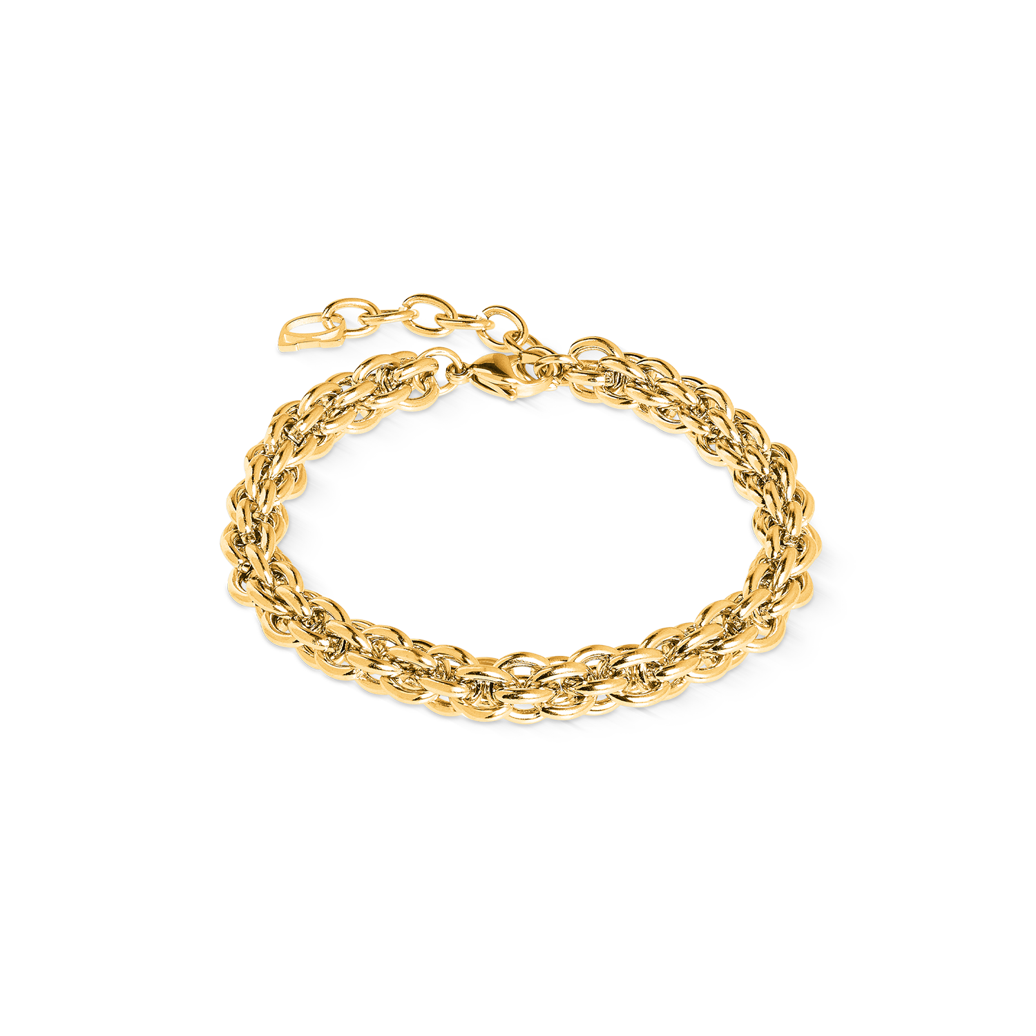 coeur-de-lion-mesh-chain-classic-armband-gold-edelstahl-rund-verlinkt image 1