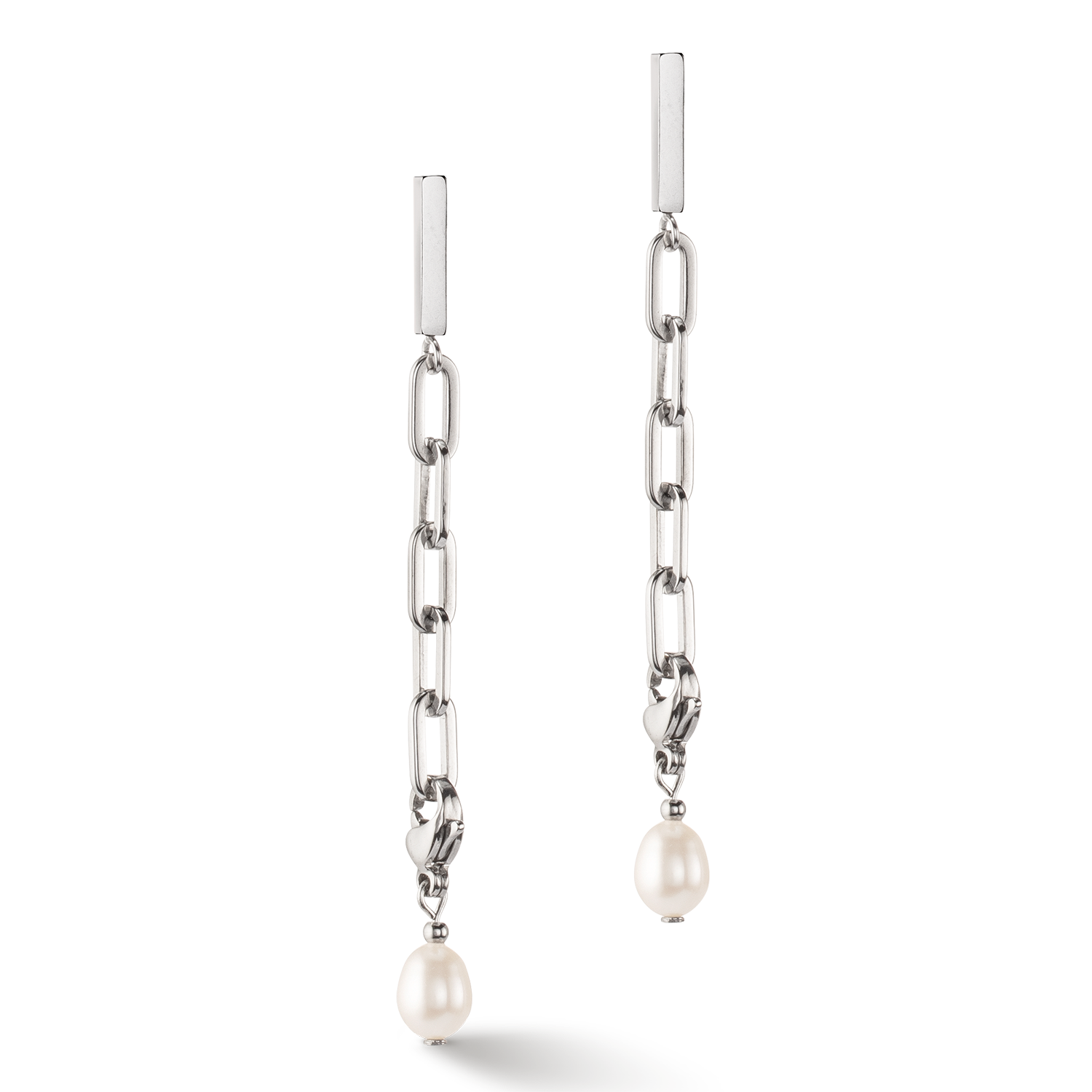 coeur-de-lion-ohrringe-modern-chain-s-wasserperlen-charms-silber image 2