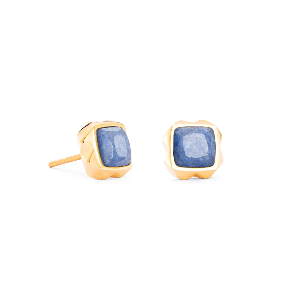 coeur-de-lion-spikes-square-ohrstecker-aventurin-gold-blau image 1