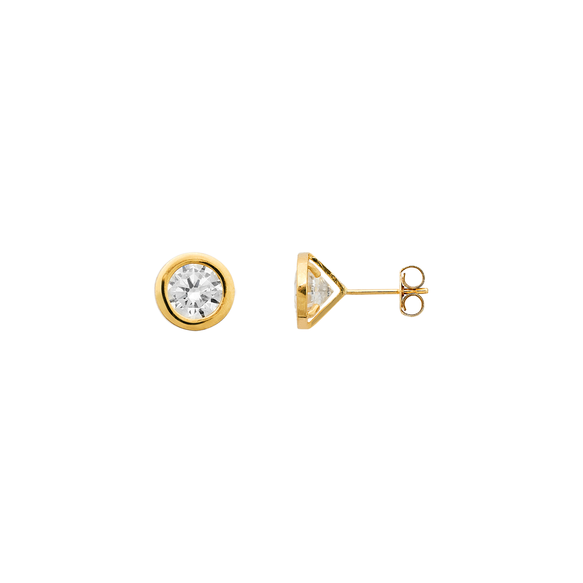 xenox-fine-zarge-maxi-statement-ohrstecker-585-gelbgold-6-mm-zirkonia image 1