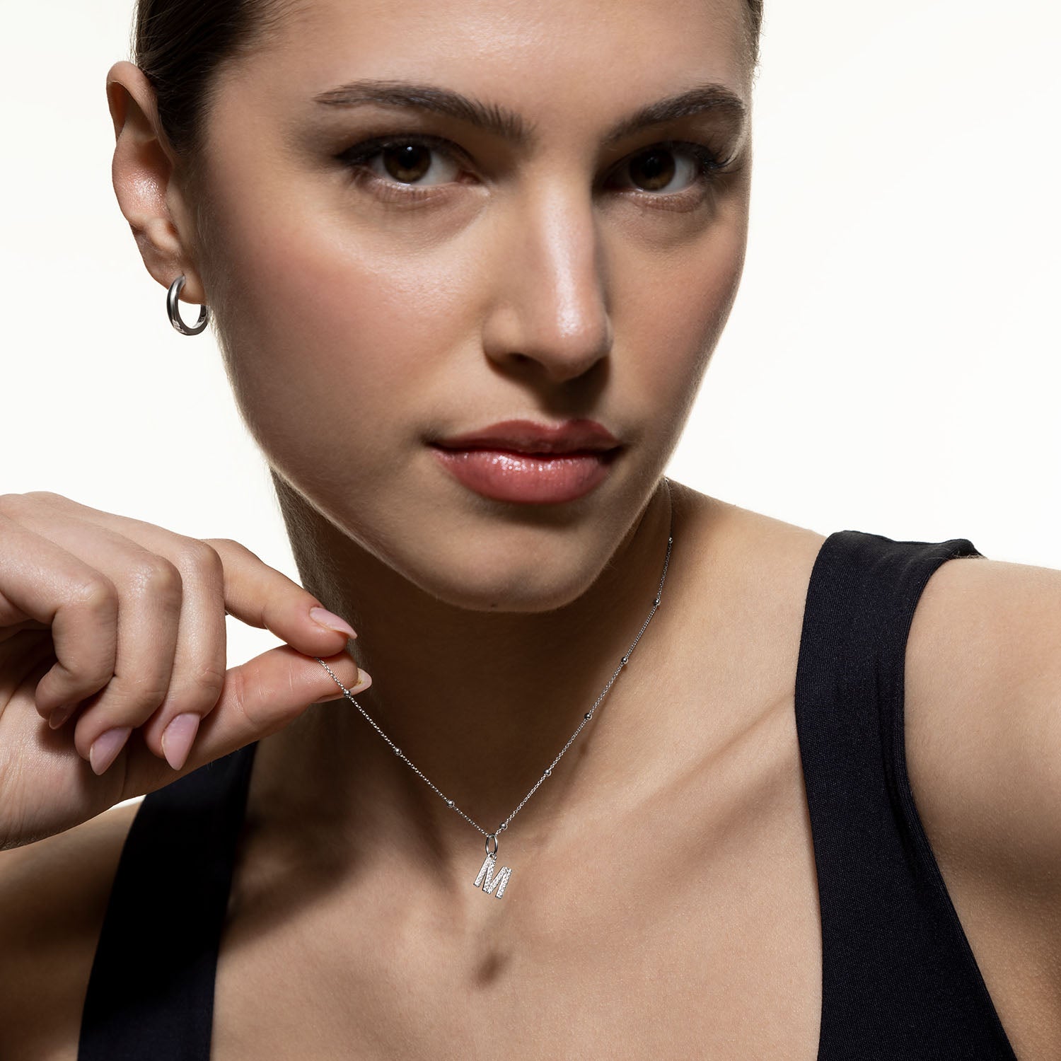 xenox-m-letter-charm-anh-nger-925-sterlingsilber-18k-vergoldet-mit-zirkonia image 6
