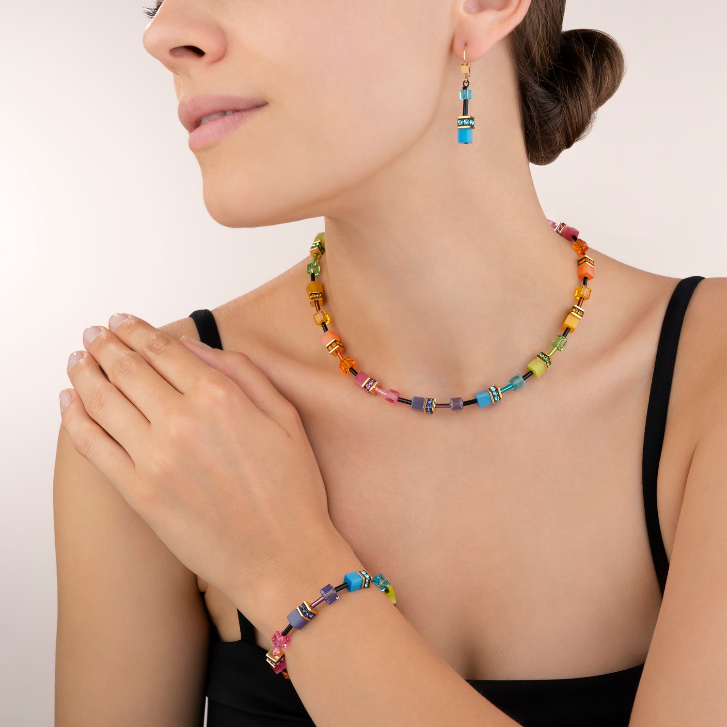 coeur-de-lion-geocube-armband-multicolor-rainbow-gold image 4