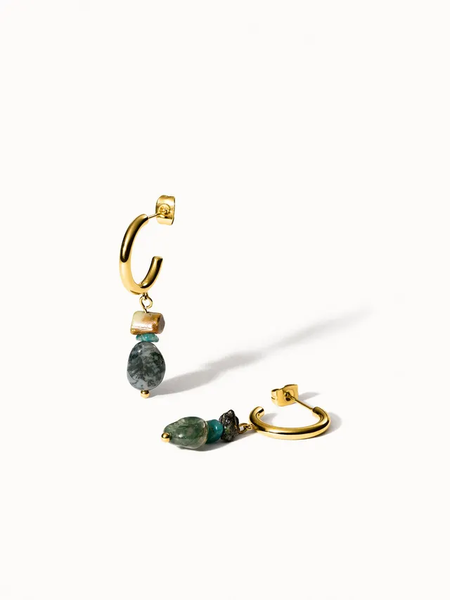 purelei-island-dream-ohrringe-creolen-mit-amazonit-achat-und-jade image 1