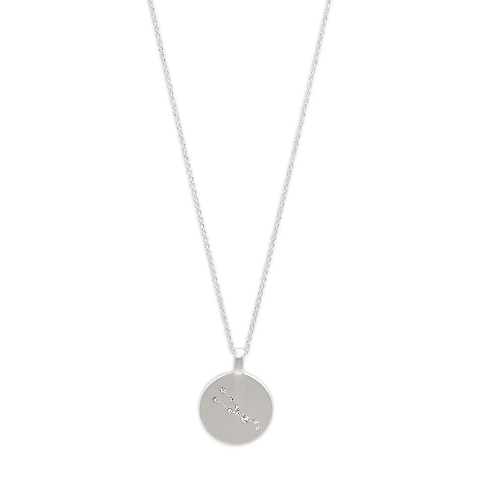 pilgrim-taurus-sternzeichen-kette-versilbert-stier-coin-anh-nger-mit-kristallen image 1