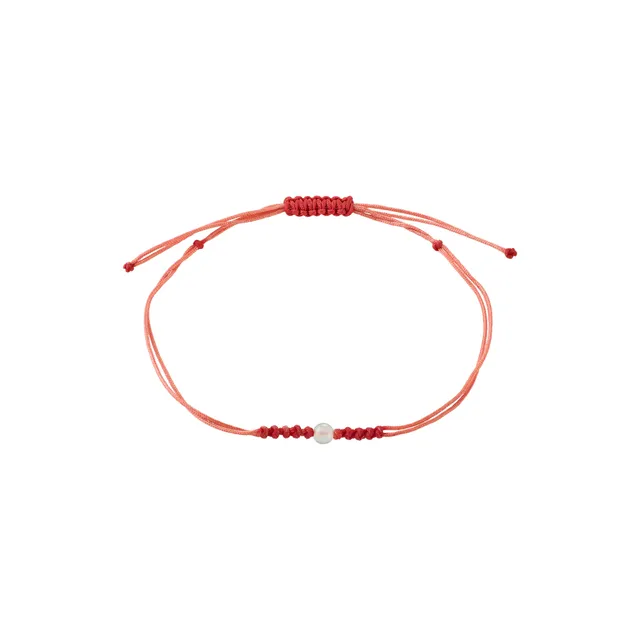 pilgrim-october-geburtsstein-armband-opal-rotes-baumwollband-verstellbar image 1