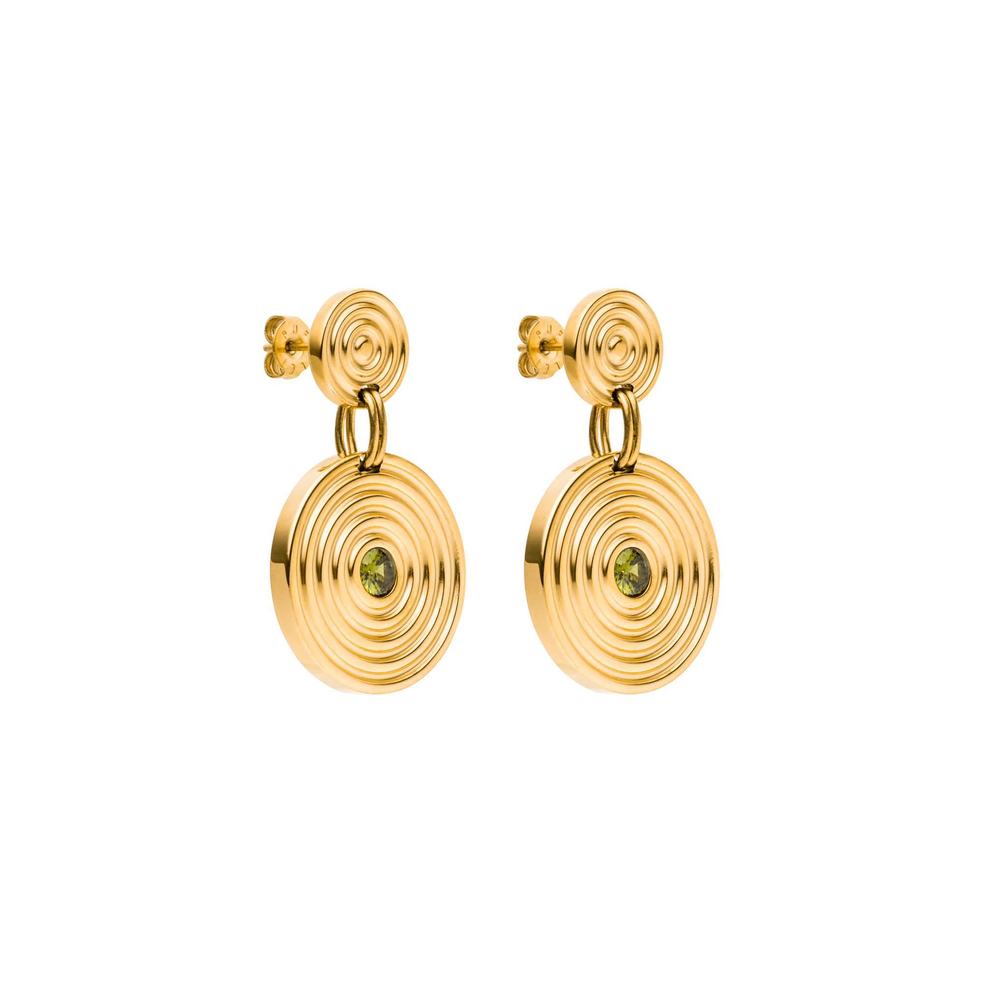 purelei-artistic-ohrringe-kreis-anh-nger-mit-gr-nem-zirkonia-31-mm image 1