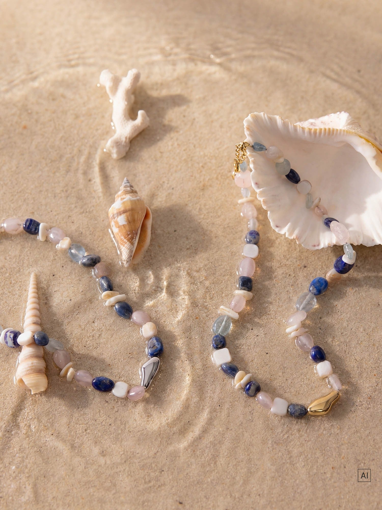 purelei-island-spirit-kette-mit-naturstein-aquamarin-perlmutt-lapislazuli-und-ro image 5
