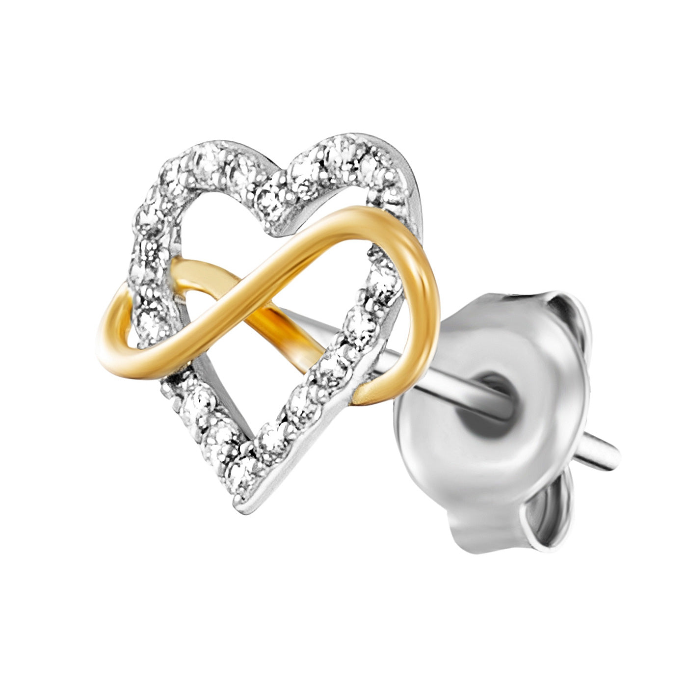 julie-julsen-ohrstecker-heart-infinity-bicolor-silber-925-mit-36-zirkonia image 4