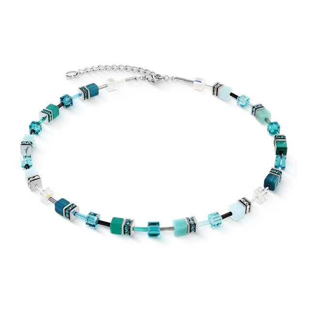 coeur-de-lion-geocube-iconic-halskette-teal-silber image 1