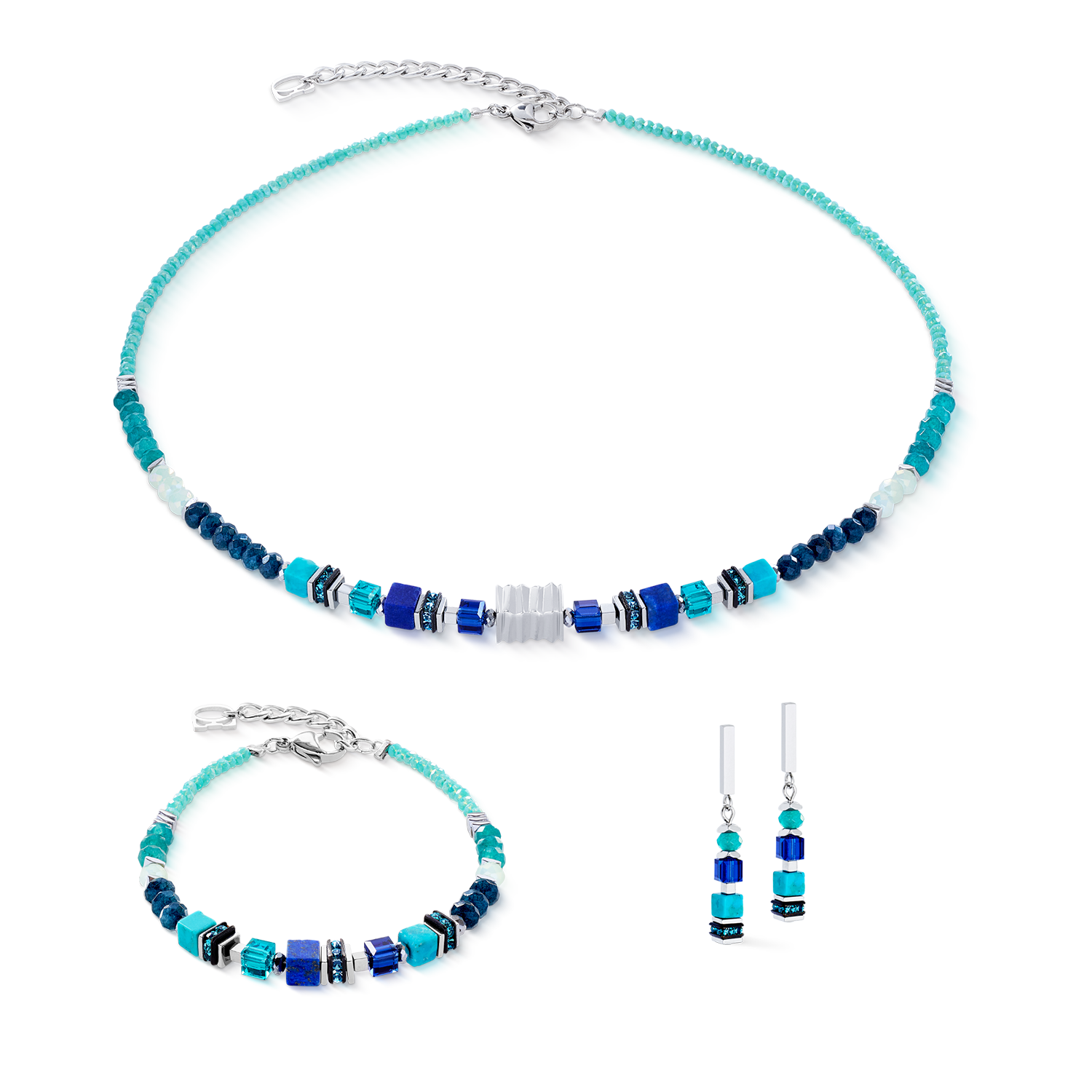 coeur-de-lion-wave-precious-flow-armband-silber-teal-edelstein image 3
