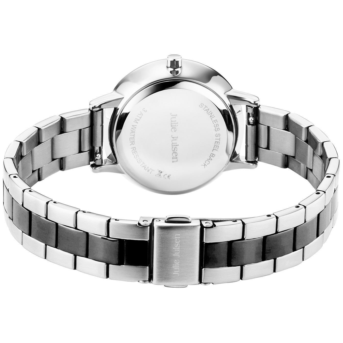 julie-julsen-little-second-damenarmbanduhr-silber-mit-silber-schwarzem-edelstahl image 4