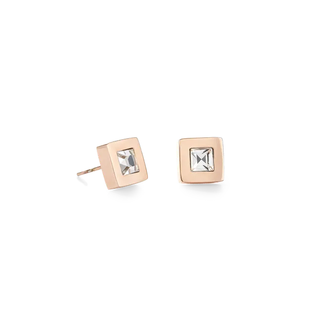 coeur-de-lion-ohrringe-quadrat-edelstahl-ros-gold-kristall-brilliant-square-ohrs image 1