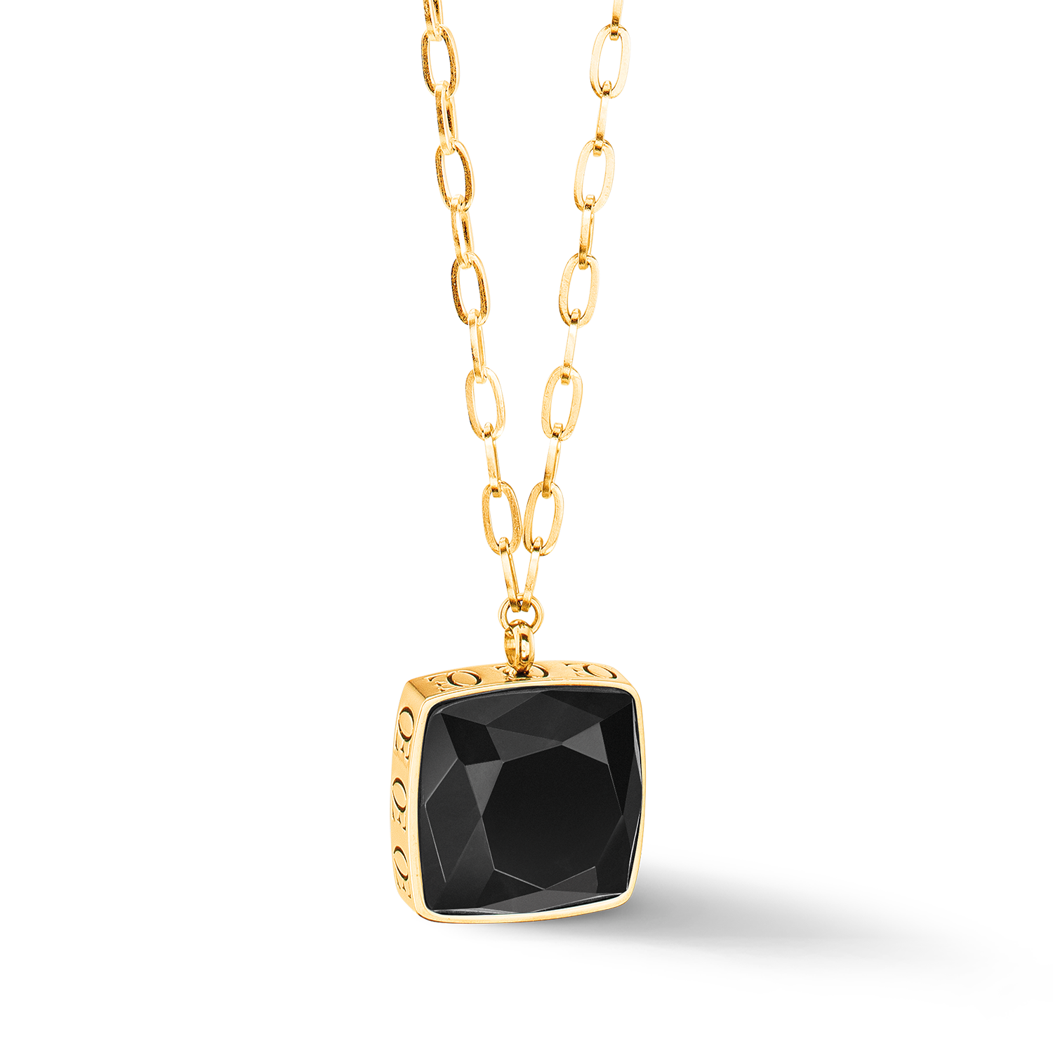coeur-de-lion-oe-amulett-square-halskette-onyx-gold-schwarz image 2