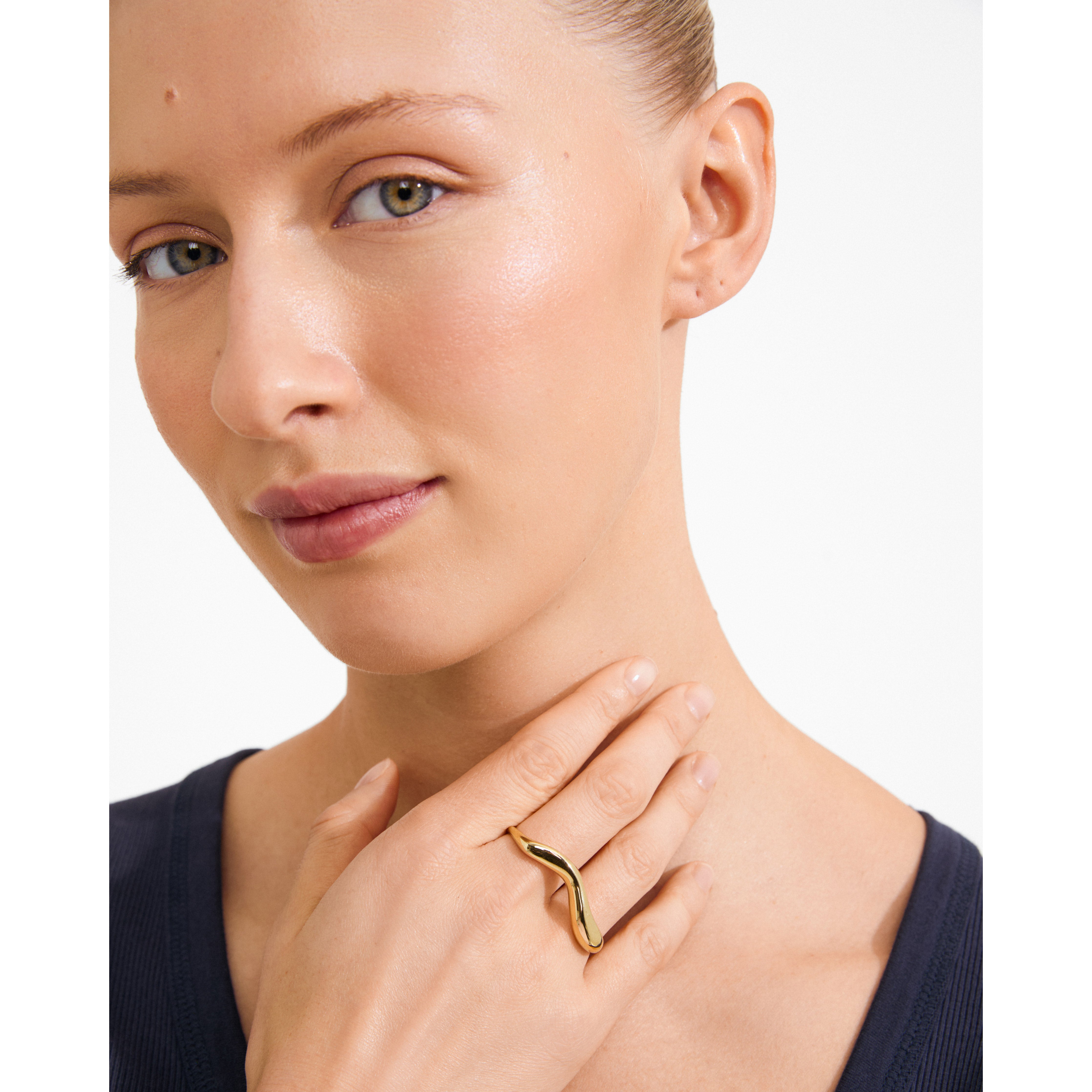 pilgrim-evon-doppelring-vergoldet-verstellbar-skulptural image 2