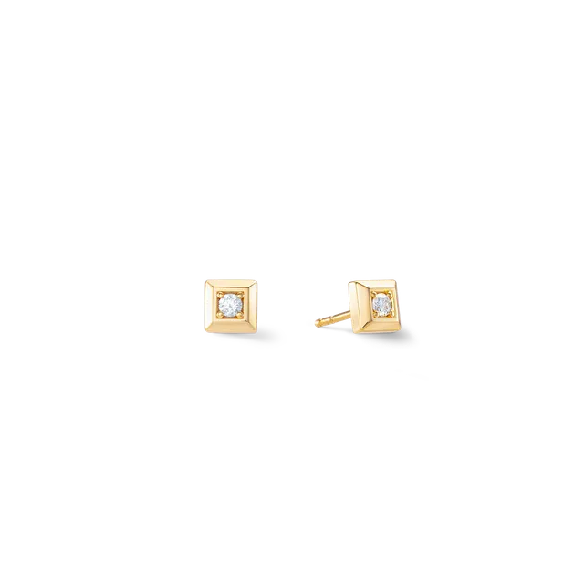 coeur-de-lion-statement-collection-sparkling-square-ohrringe-6-mm-gold image 1
