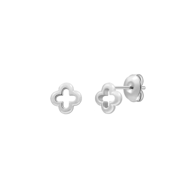 xenox-clover-ohrstecker-925-sterlingsilber-rhodiniert-kleeblatt image 1