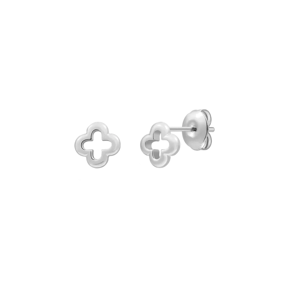 xenox-clover-ohrstecker-925-sterlingsilber-rhodiniert-kleeblatt image 1