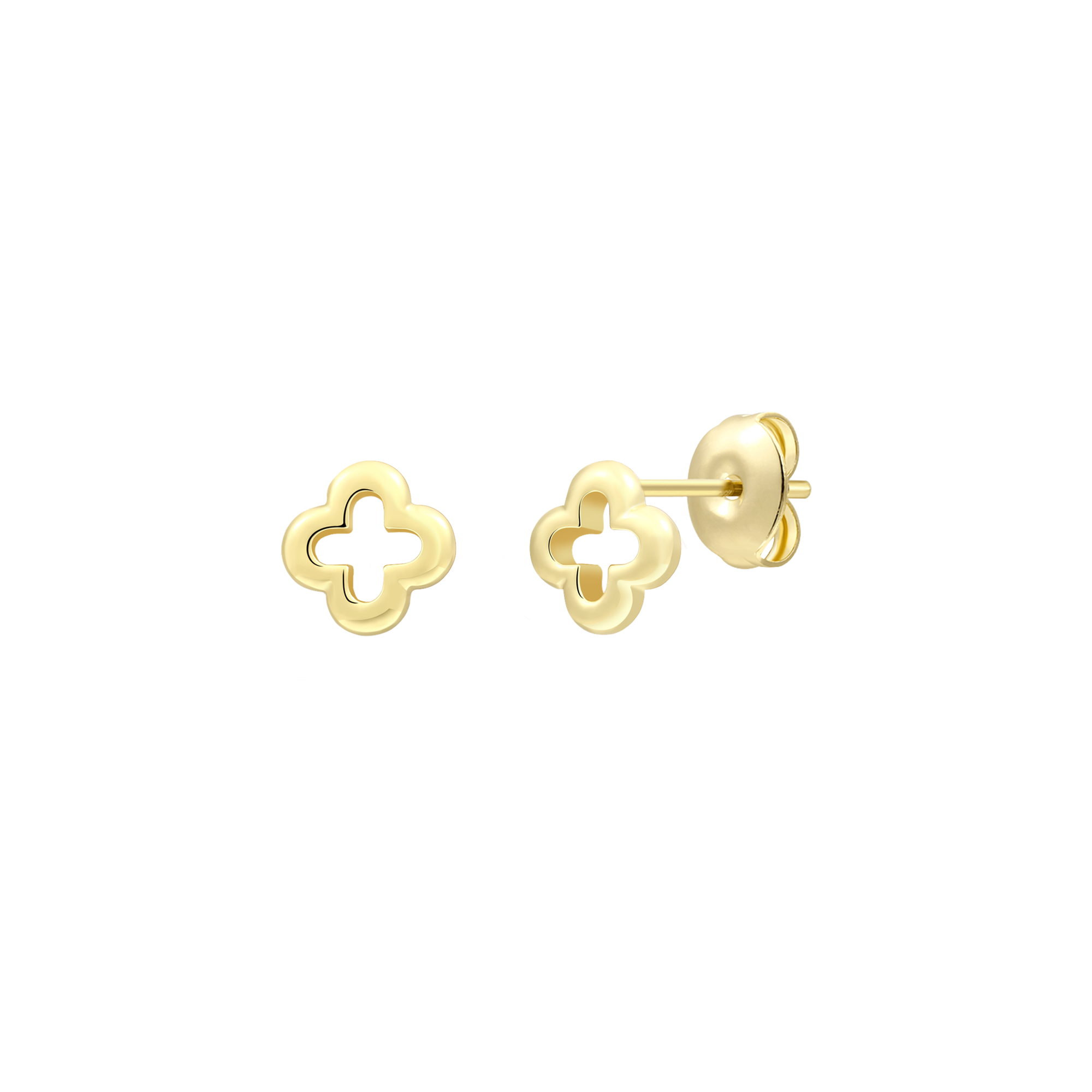 xenox-clover-ohrstecker-925-sterlingsilber-rhodiniert-kleeblatt image 2