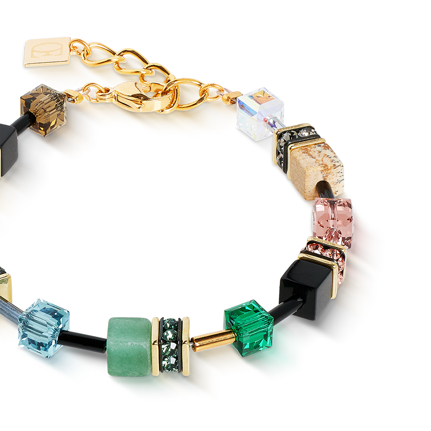 coeur-de-lion-geocube-iconic-precious-armband-art-nouveau-gold-multicolor image 2