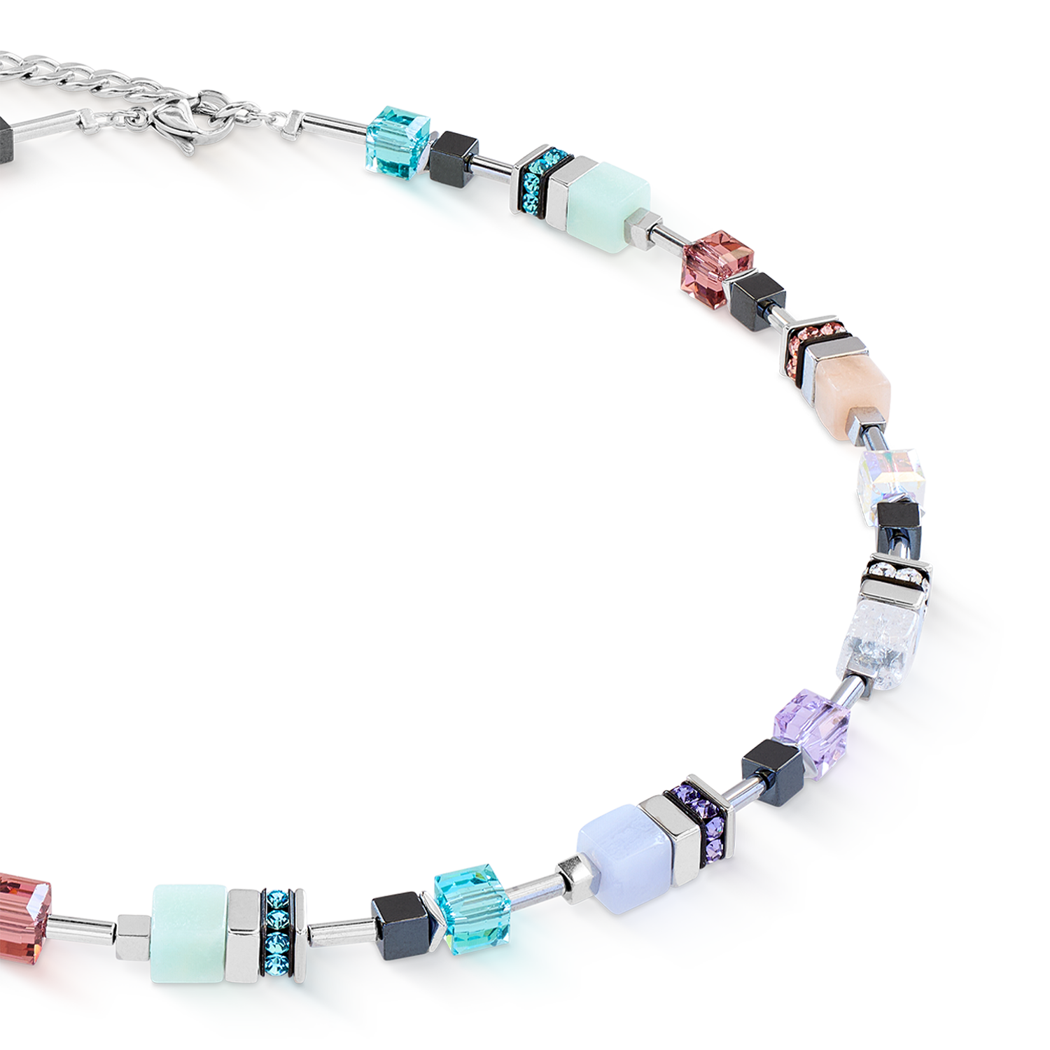 coeur-de-lion-geocube-precious-motion-halskette-sorbet-silber-multicolor-swarovs image 2