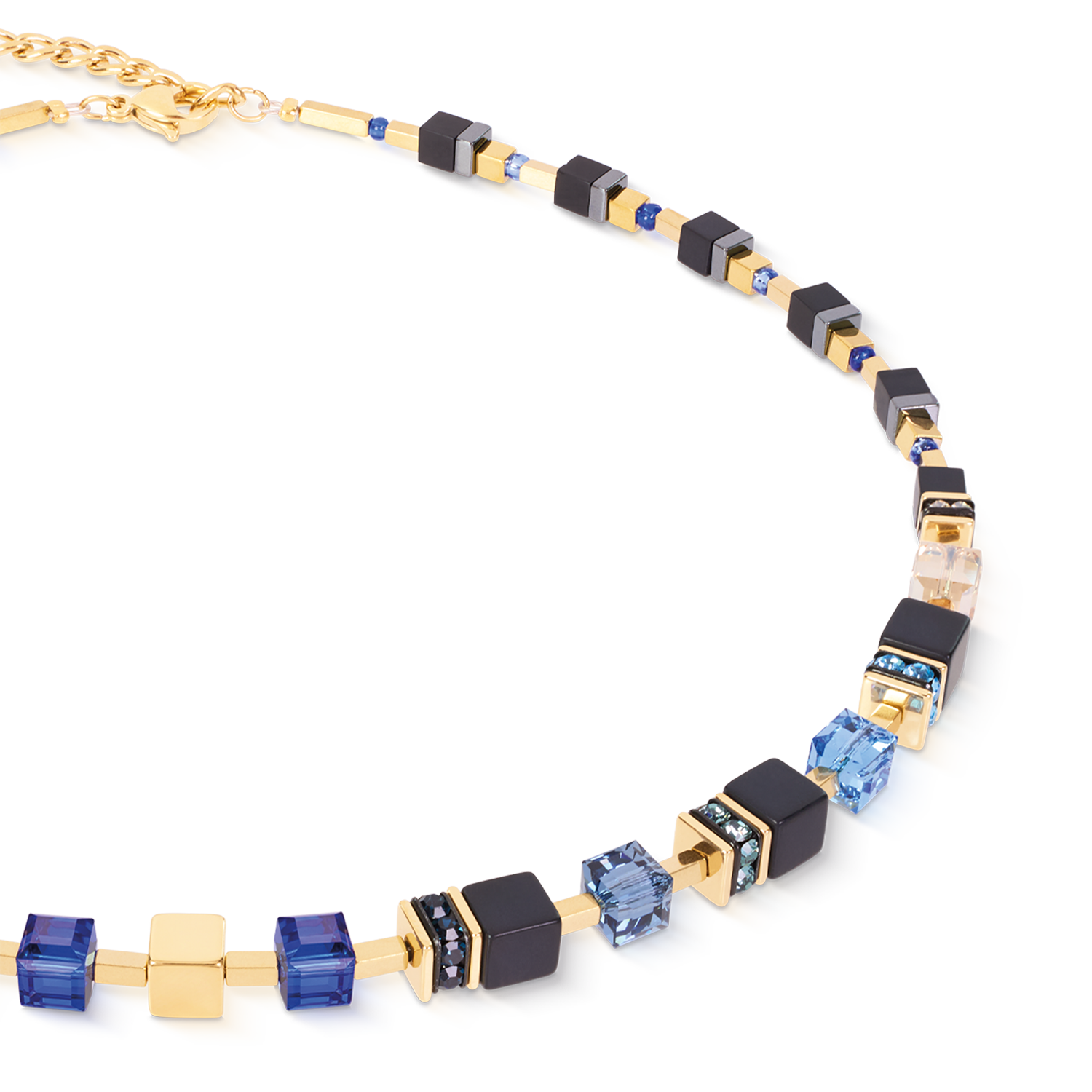 coeur-de-lion-geocube-precious-classic-halskette-midnight-blue-schwarz-gold image 2