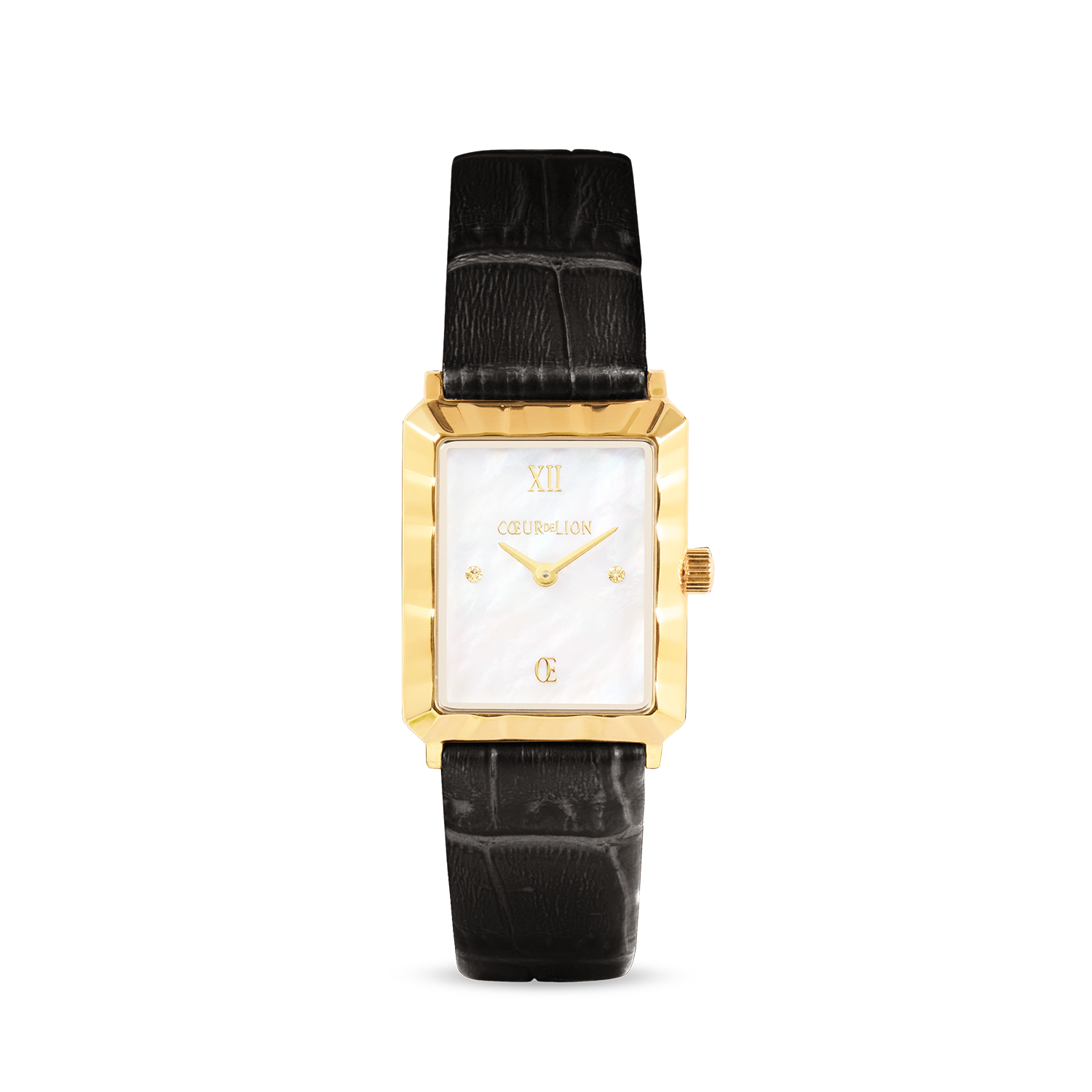 coeur-de-lion-iconic-waves-uhr-gold-leder-schwarz-wei image 1