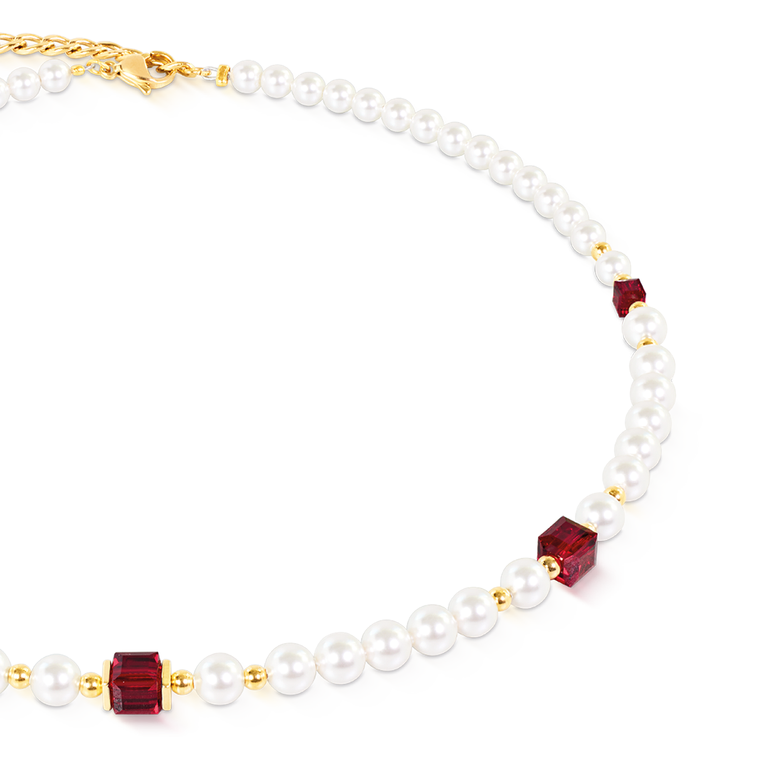 coeur-de-lion-cocktail-pearls-halskette-ruby-rot-gold-42cm-6cm image 2