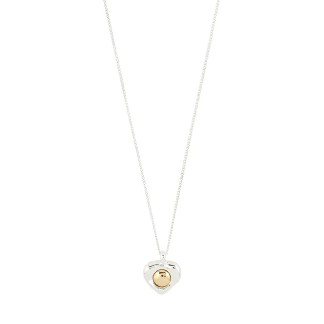 pilgrim-nova-herz-halskette-silber-plated-mit-gold-herz image 1