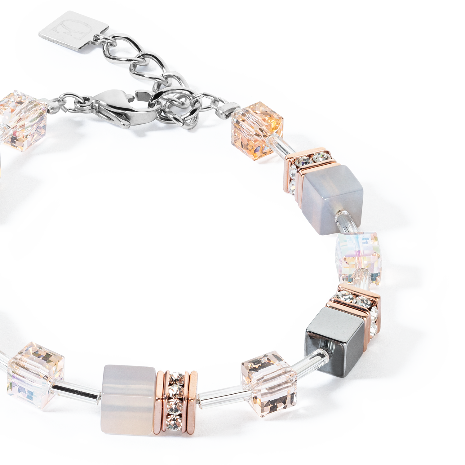 coeur-de-lion-geocube-iconic-precious-armband-ros-gold-peach image 2