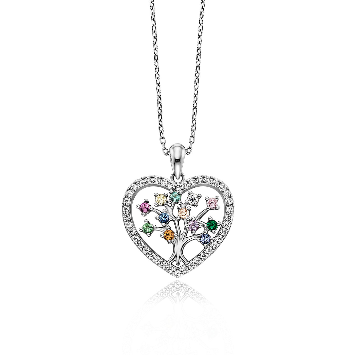 julie-julsen-hearttree-kette-mit-anh-nger-silber-925-rhodiniert-mit-52-bunten-zi image 1