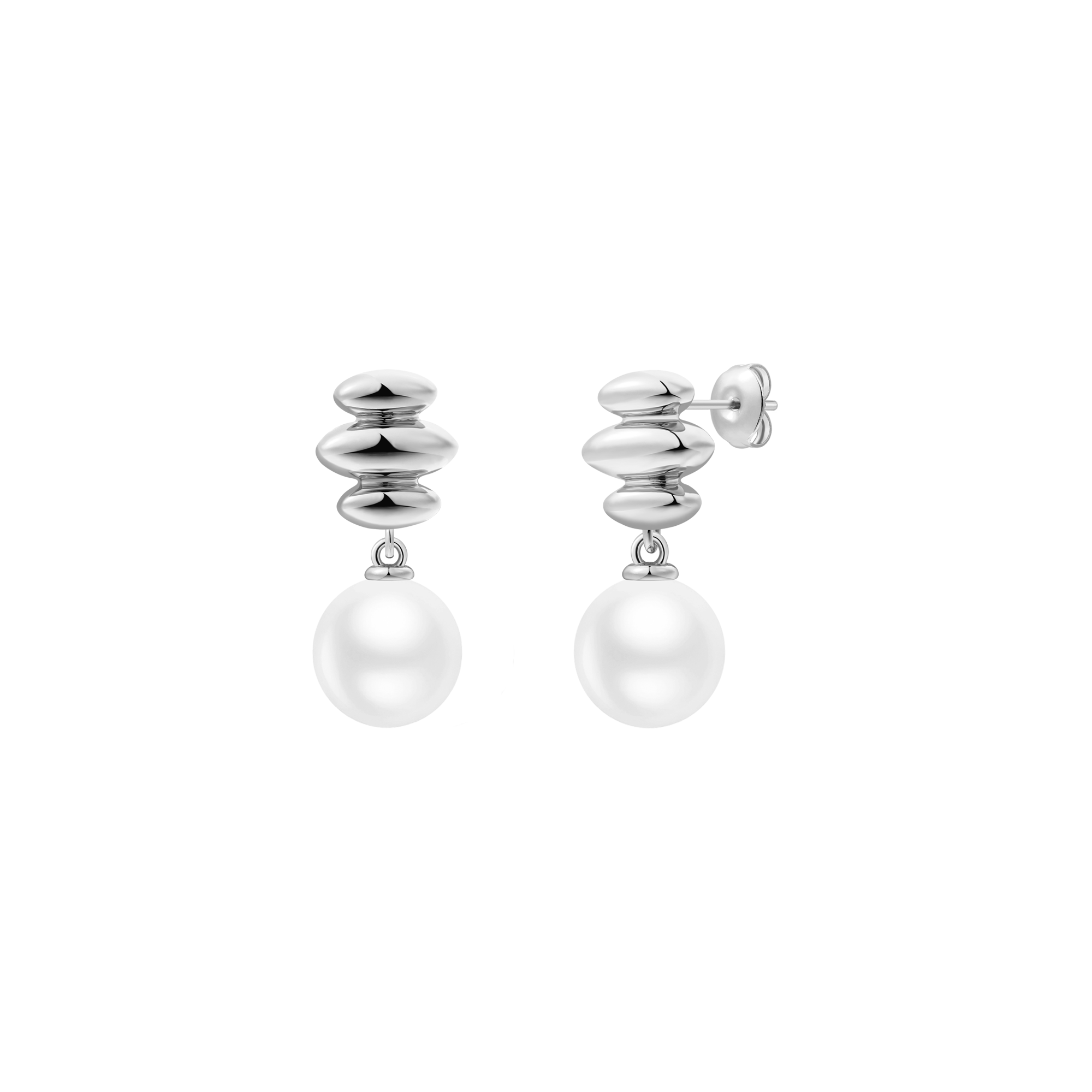xenox-cloud-ohrringe-925-sterlingsilber-rhodiniert-mit-perle image 1