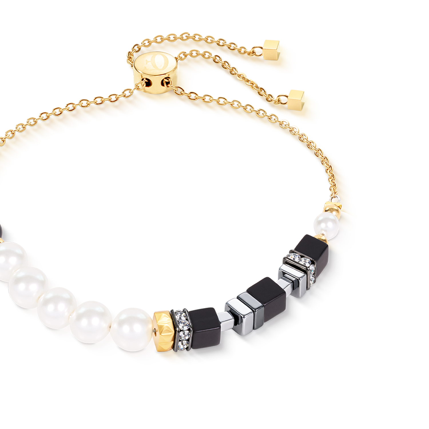 coeur-de-lion-precious-fusion-offset-slider-armband-onyx-14-22-cm image 2