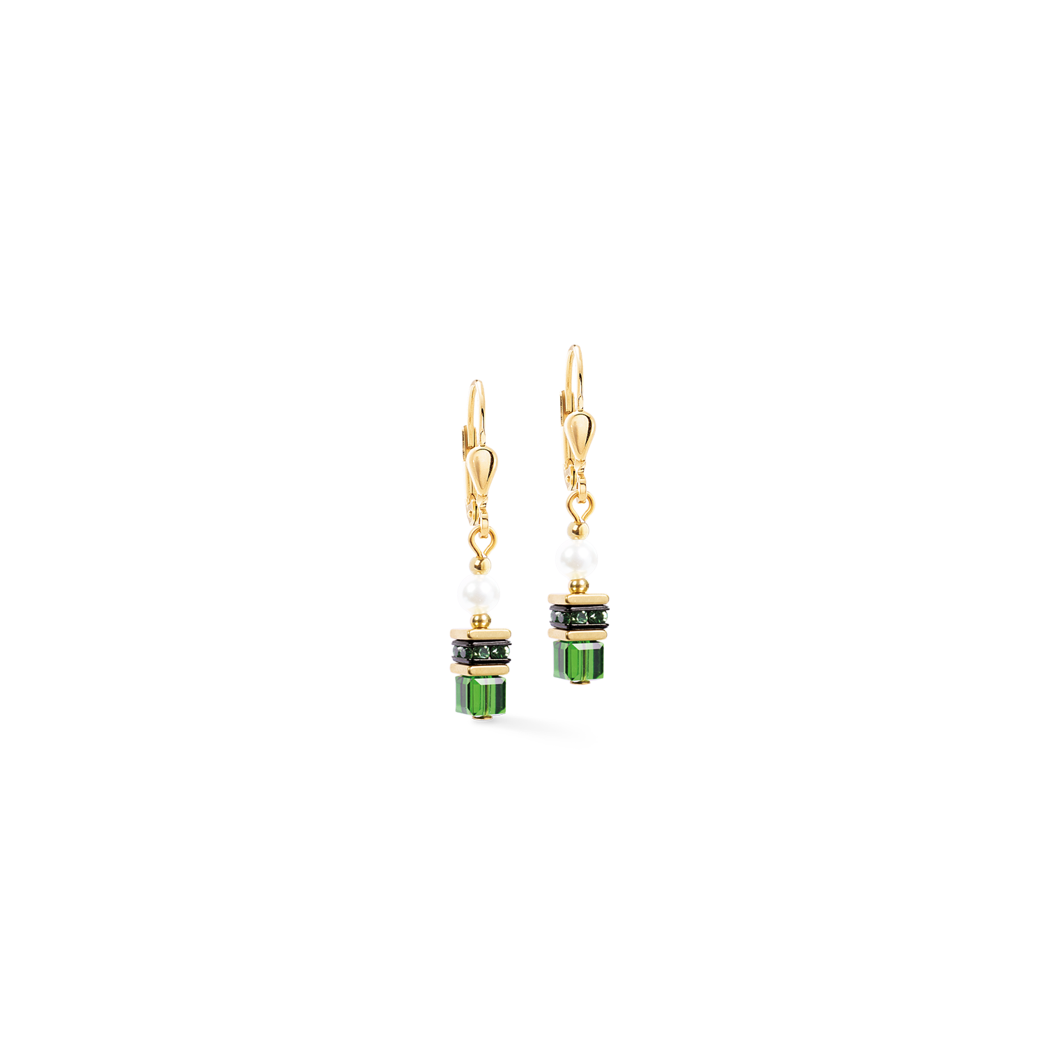 coeur-de-lion-ohrh-nger-sparkling-princess-gold-emerald image 1