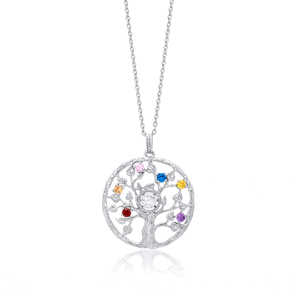 julie-julsen-dancing-stone-kette-lebensbaum-bunt-sterling-silber image 1