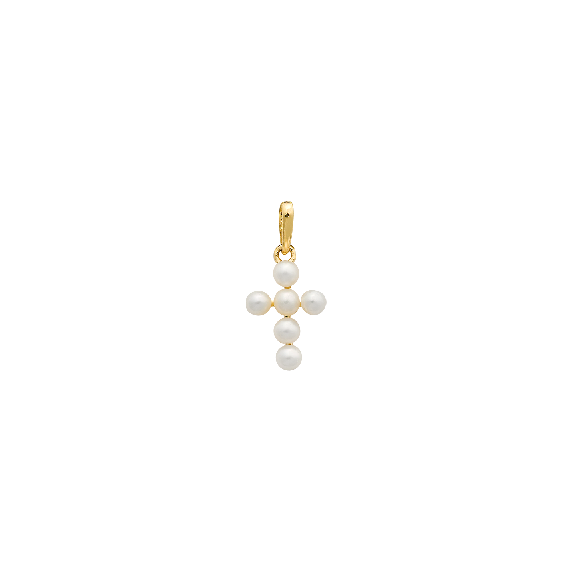 xenox-fine-kreuz-anh-nger-mit-perlen-585-gelbgold image 1
