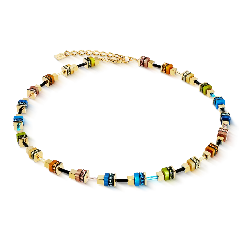 coeur-de-lion-geocube-halskette-autumn-glow-cube-multicolor-gold image 1