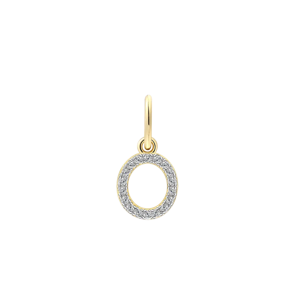 xenox-o-letter-charm-buchstabe-o-925-sterlingsilber-18k-vergoldet-mit-zirkonia image 1
