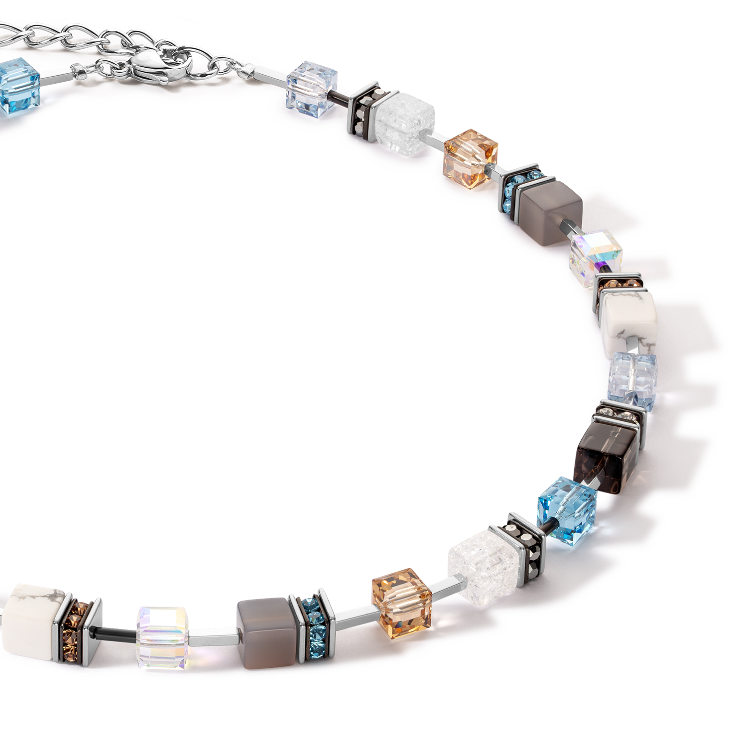 coeur-de-lion-geocube-iconic-statement-precious-halskette-aqua-beige image 2