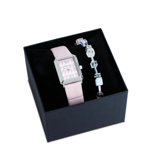 coeur-de-lion-geschenkset-iconic-spikes-uhr-ros-silber-geocube-precious-armband- image 1