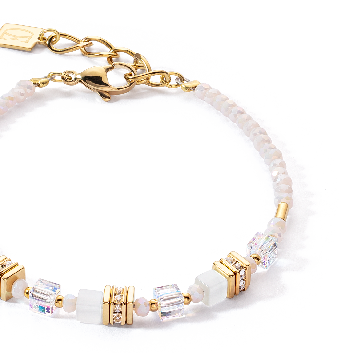 coeur-de-lion-armband-mini-cubes-gold-wei-kristalle-glas image 2