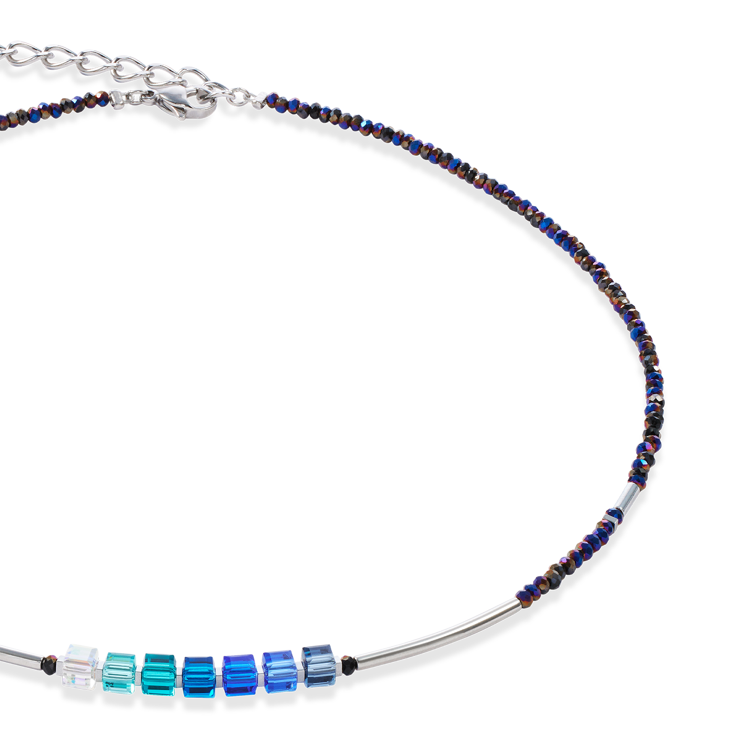 coeur-de-lion-cube-story-minimalistic-sparkling-halskette-blau image 2
