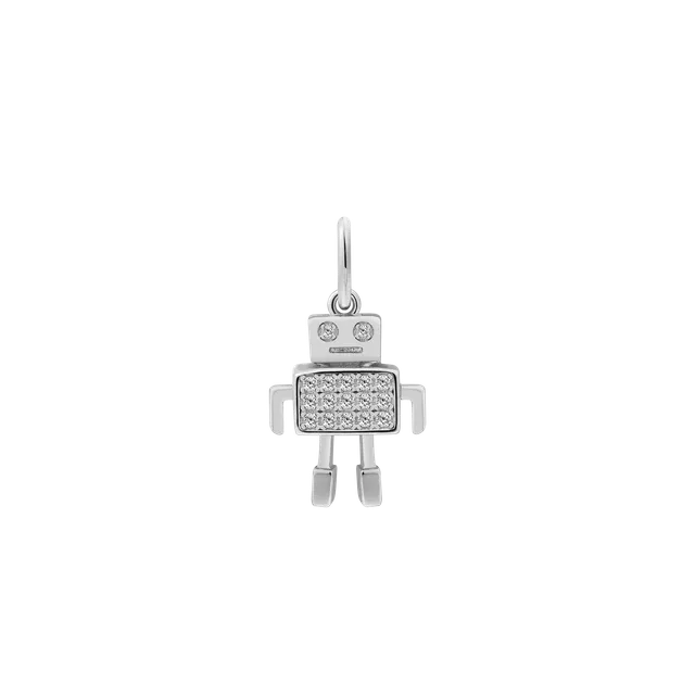 xenox-roboter-charm-925-sterlingsilber-rhodiniert-mit-zirkonia image 1