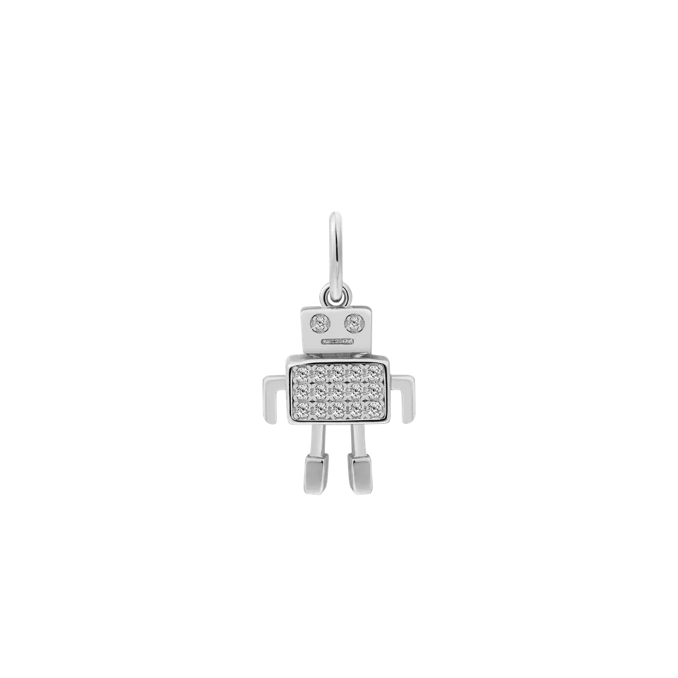 xenox-roboter-charm-925-sterlingsilber-rhodiniert-mit-zirkonia image 1