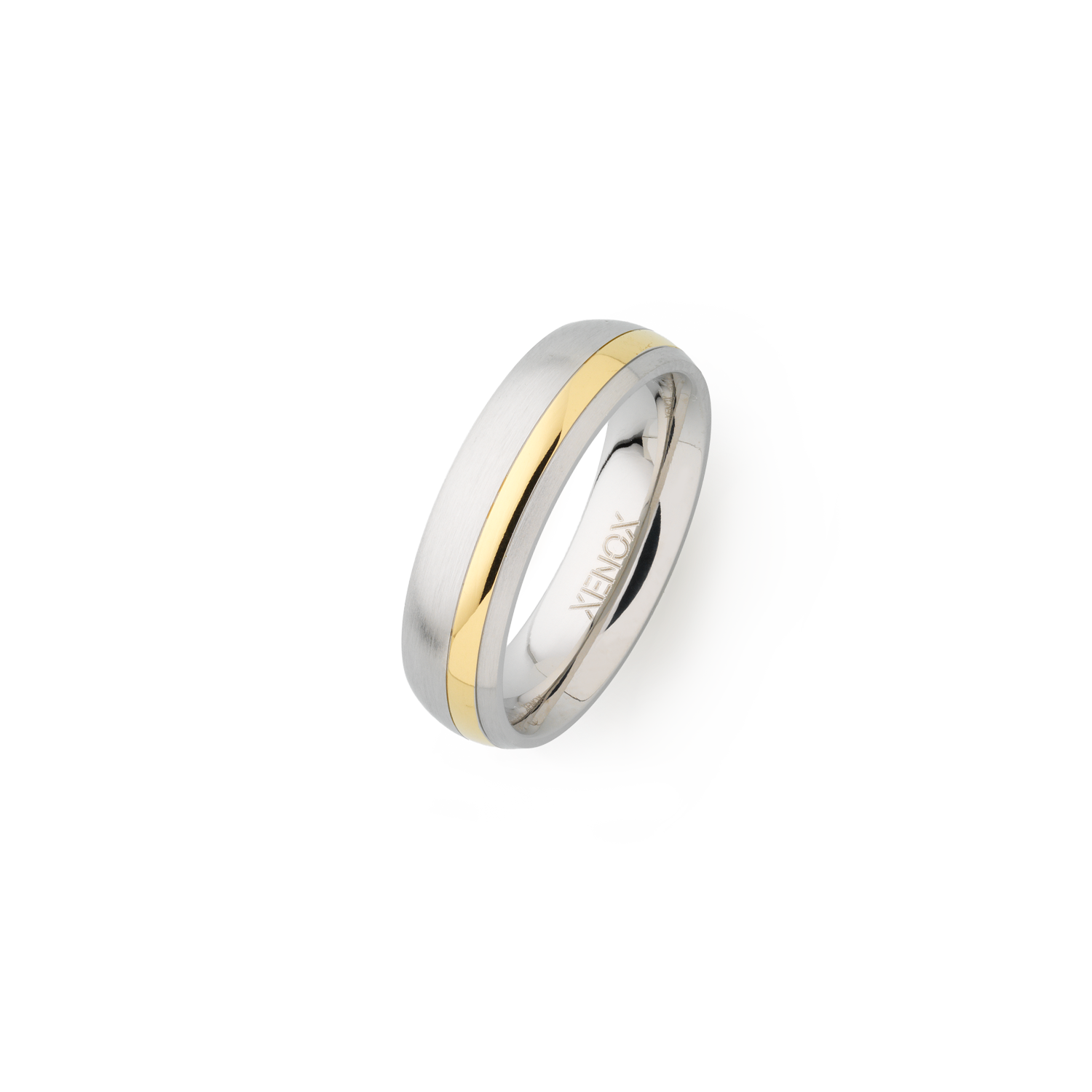 xenox-partnerring-aus-edelstahl-bicolor-matt image 1
