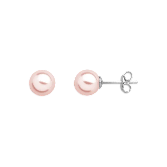xenox-pearl-ohrstecker-925-sterlingsilber-rhodiniert-mit-perle-peach image 1