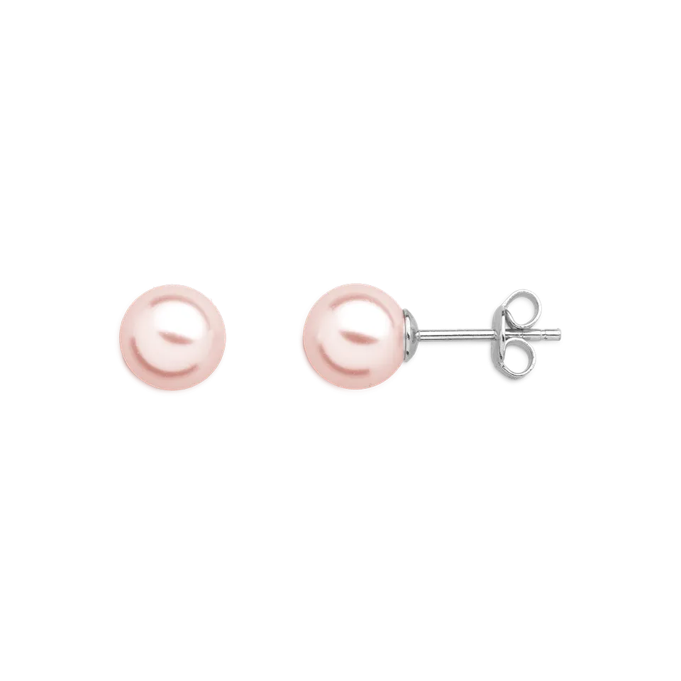 xenox-pearl-ohrstecker-925-sterlingsilber-rhodiniert-mit-perle-peach image 1