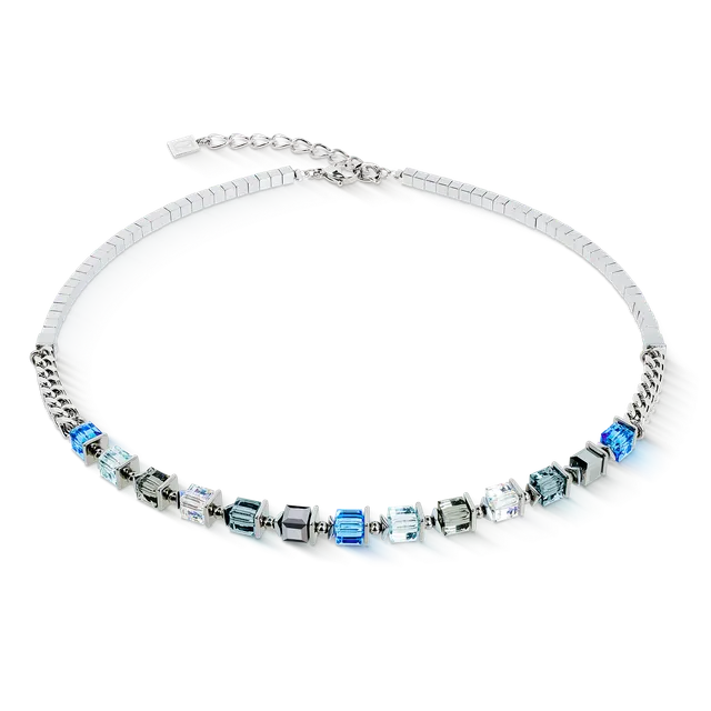 coeur-de-lion-geocube-halskette-sparkling-cubes-fusion-chain-silber-blau image 1
