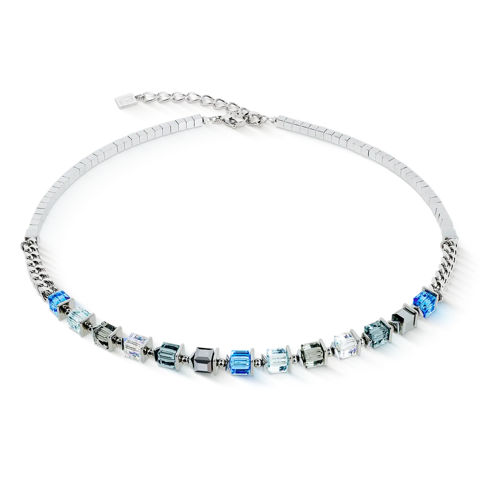 coeur-de-lion-geocube-halskette-sparkling-cubes-fusion-chain-silber-blau image 1