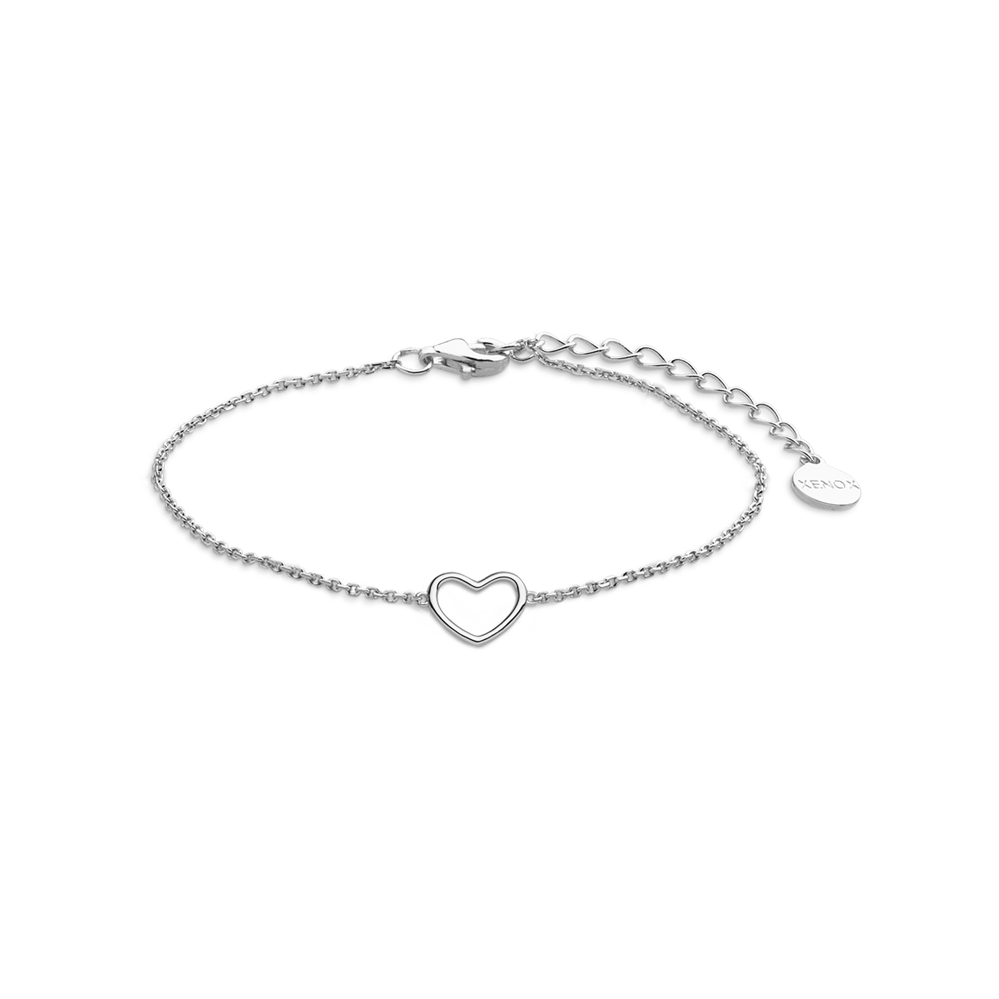 xenox-love-story-armband-925-sterlingsilber-rhodiniert-mit-herz image 1